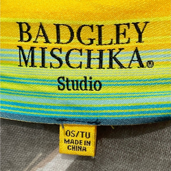 Badgley Mischka Sheer Printed Kimono Cover Up OS Brown Boho - Picture 3 of 5